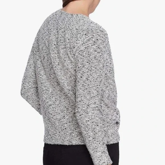 1.State Marled Gray Knit Wrap Style Dress Long Sleeve Back Zipper Size S - Picture 2 of 15